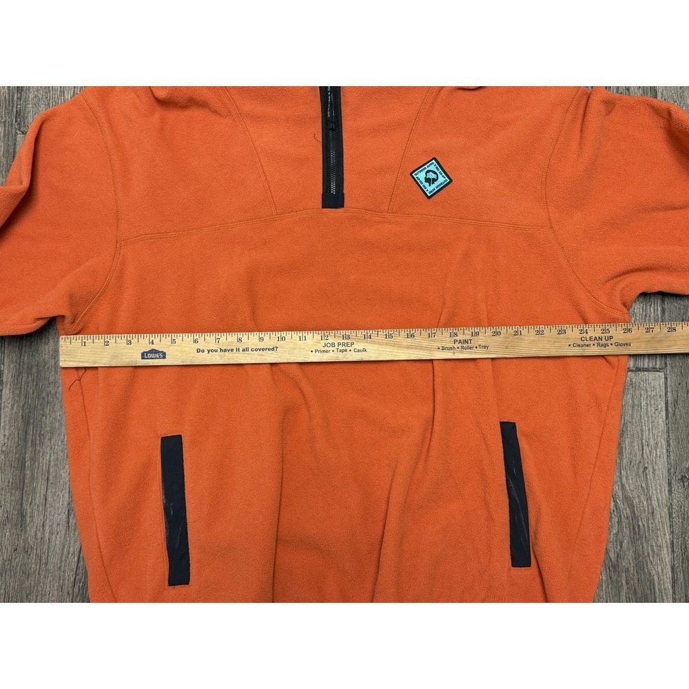 Outdoor Afro REI Co-Op Pullover Mens XL Orange Hooded Fleece Jacket Pockets - Picture 4 of 6